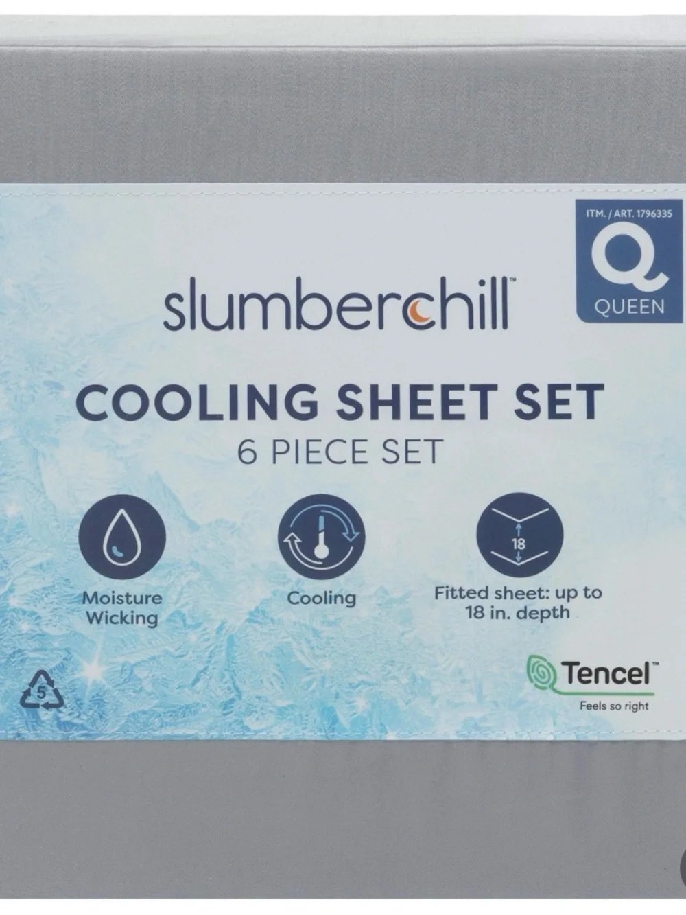 (6)Slumber Chill satin 6Piece cooling sheet set